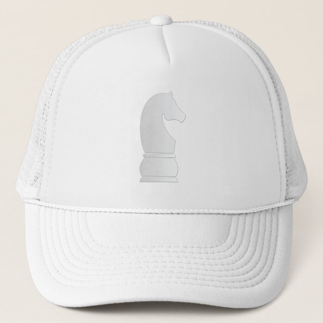 Casquette Pièce d'échecs de chevalier blanc (Devant)