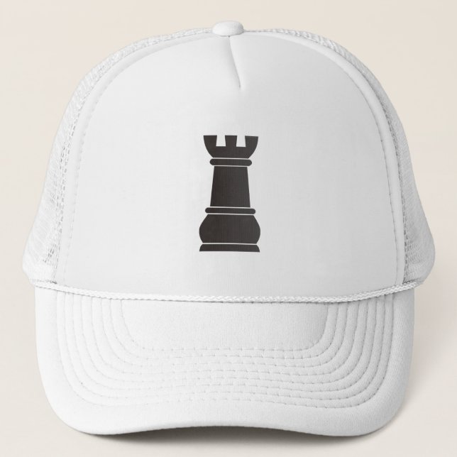 Casquette Pièce d'échecs noire de roche (Devant)