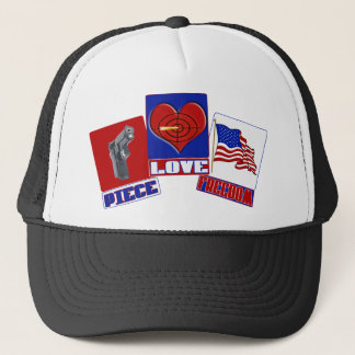 CASQUETTE PIECE (PAIX) LOVE (COEUR) LIBERTÉ (DRAPEAU USA)