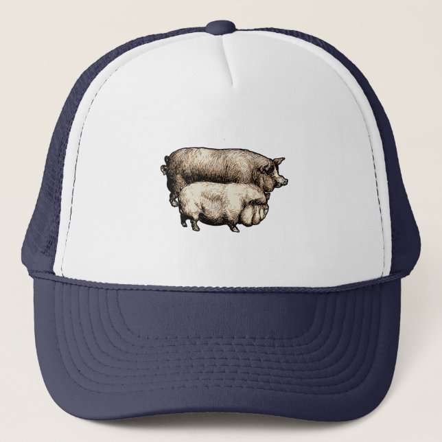 Casquette Pig Farm Pays Antique Illustration Art (Devant)