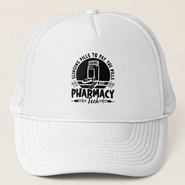 Casquette Pilules de façade Pharmacy Technicien Cadeau (Devant)