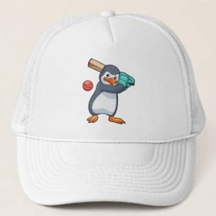 Casquette Pingouin au cricket avec chauve-souris de cricket