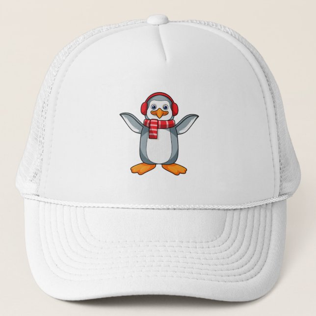 Casquette Pingouin avec écran et casque (Devant)