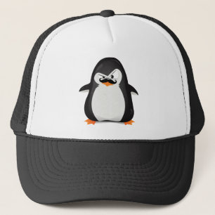 Casquette Pingouin blanc noir mignon et moustache drôle