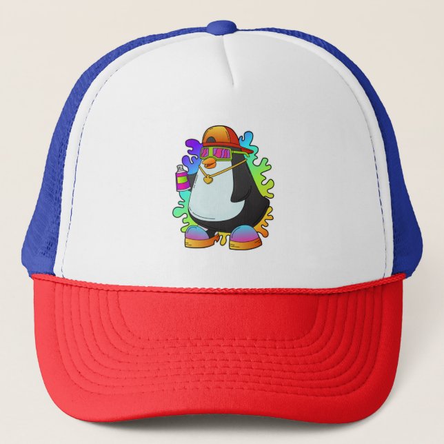 Casquette Pingouin comme peintre avec Spray (Devant)
