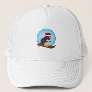 Casquette Pingouin comme skieur avec ski
