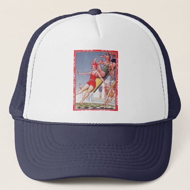 Casquette Piscine Fête Nage Vintage Été (Devant)