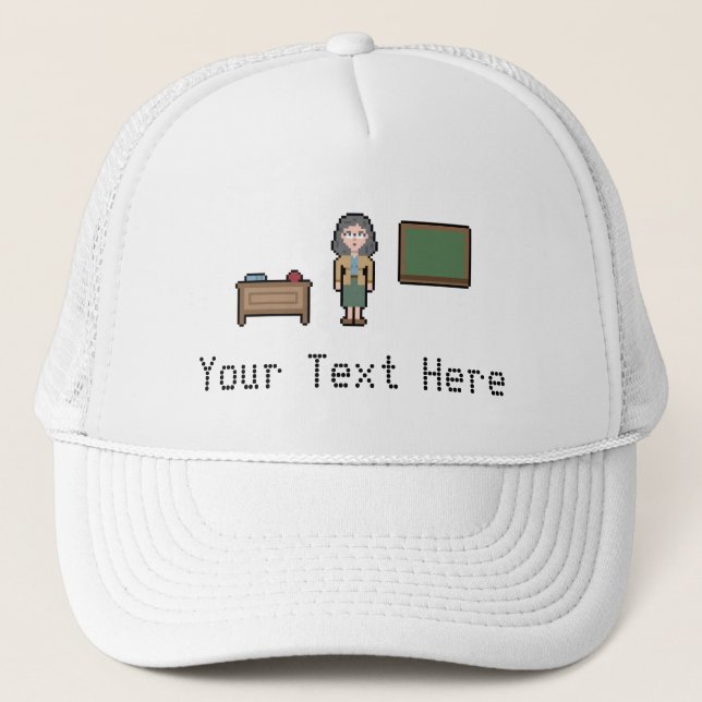 Casquette Pixel Femme Enseignante personnalisée (Devant)