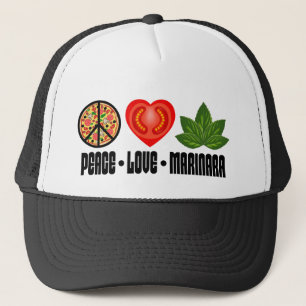 Casquette Pizza signe de paix Tomato Coeur et Feuilles de ba