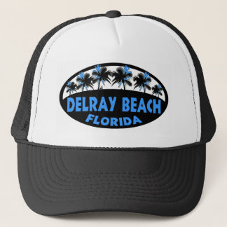 Casquette Plage de Delray Palmiers noirs bleus de Floride