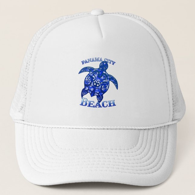 Casquette Plage de Panama City Floride Vacances Tortue Triba (Devant)