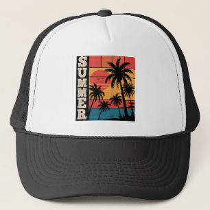 Casquette Plage de soleil couchant moderne et tendance Palm 