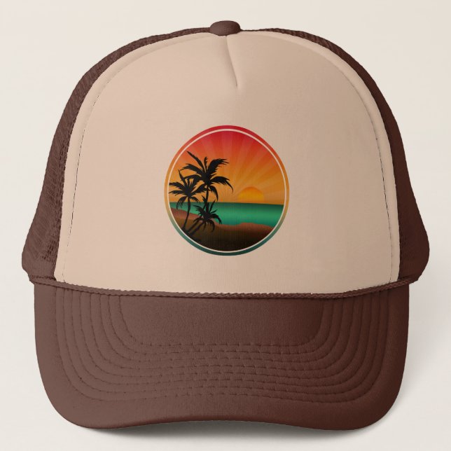 CASQUETTE PLAGE TROPICALE D'ÉTÉ (Devant)