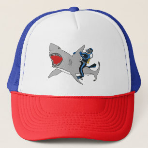 Casquette Plongée sous-marine Plongée dans un grand requin