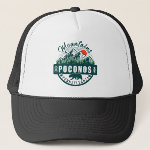 Casquette Pocono Mountains PA Retro Sunset Souvenirs Cadeau