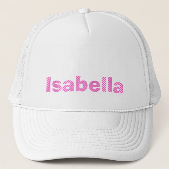 Casquette Pointe Polka rose et blanc rose personnalisée (Devant)