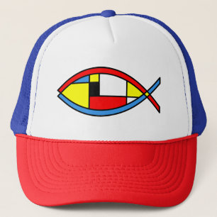 Casquette Poisson Abstrait