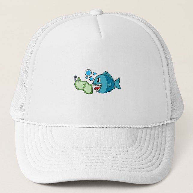 Casquette Poisson avec billet de banque (Devant)