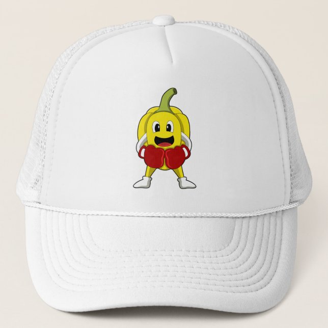 Casquette Poivre en boîte avec gants de boxe (Devant)
