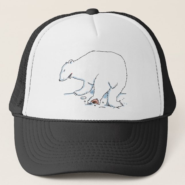 Casquette Polar Bear black and white foam trucker hat (Devant)