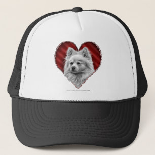 Casquette Pomeranian avec le coeur