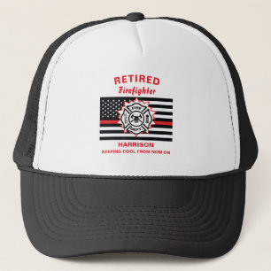 Casquette Pompier Retraité Mince Ligne Rouge Drôle Drôle 