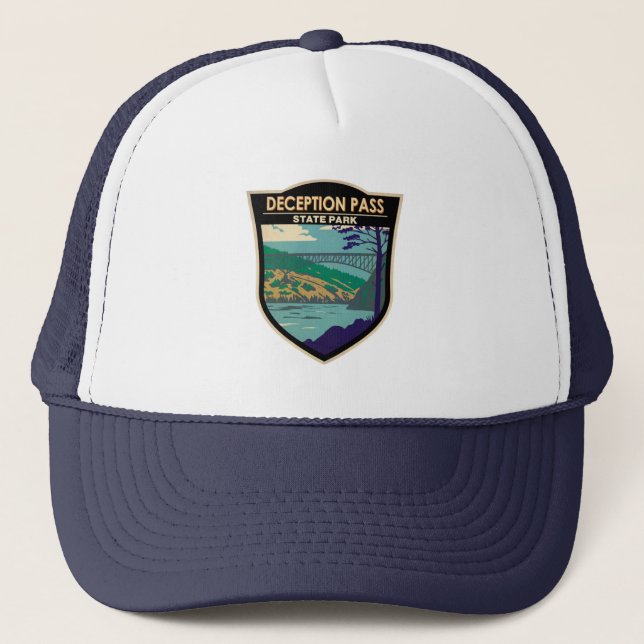 Casquette Pont d'état du parc Deception Pass Badge de Washin (Devant)