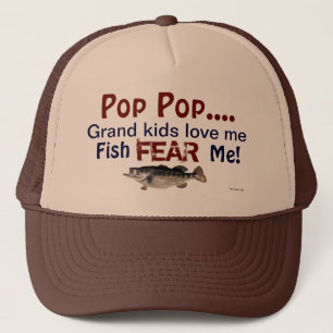 Casquette Pop Pop...Grand Kids Love Me Fish Fear Me Casquett