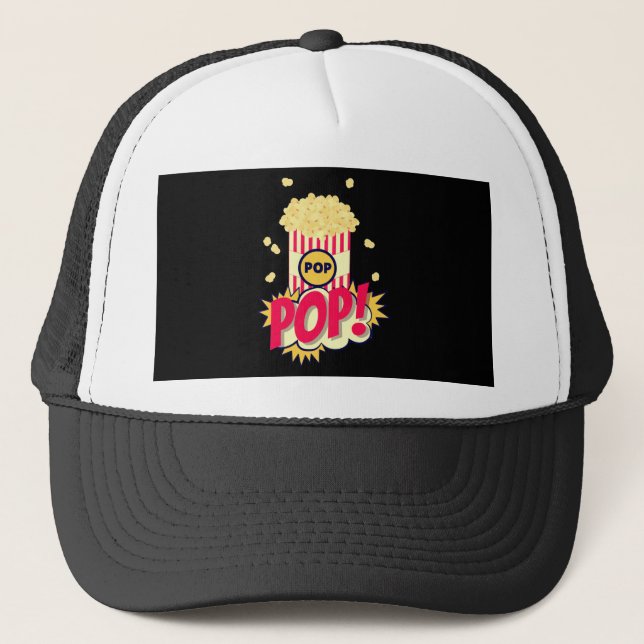Casquette Popcorn Vintage Retro Funny (Devant)