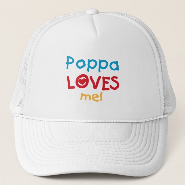 Casquette Poppa m'aime T-shirts et cadeaux (Devant)