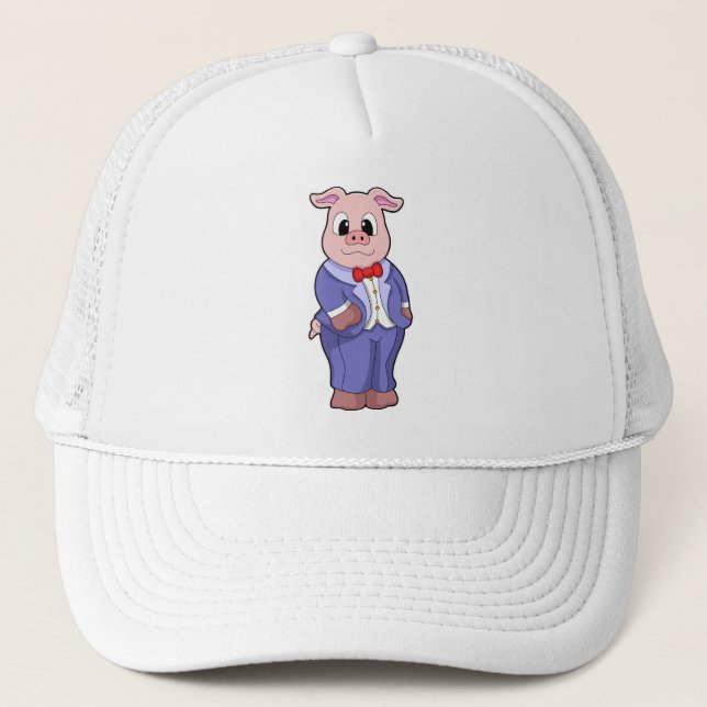 Casquette Porc en marié avec costume (Devant)