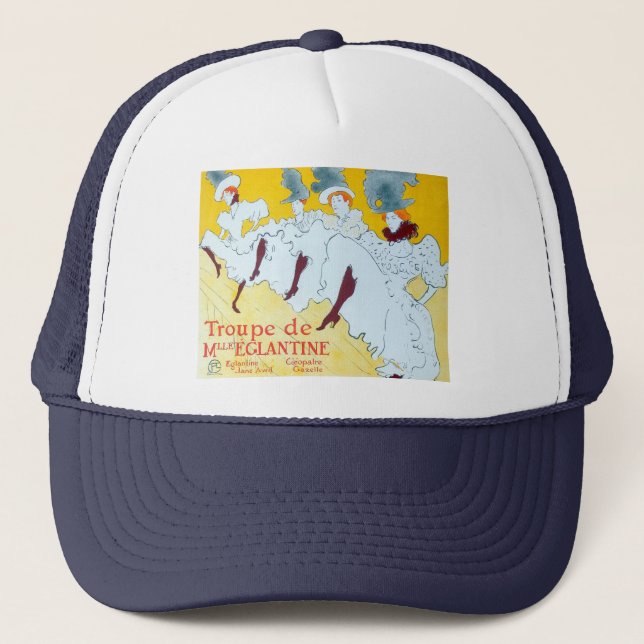 Casquette Poster de la fille dansante Jaune Toulouse Lautrec (Devant)