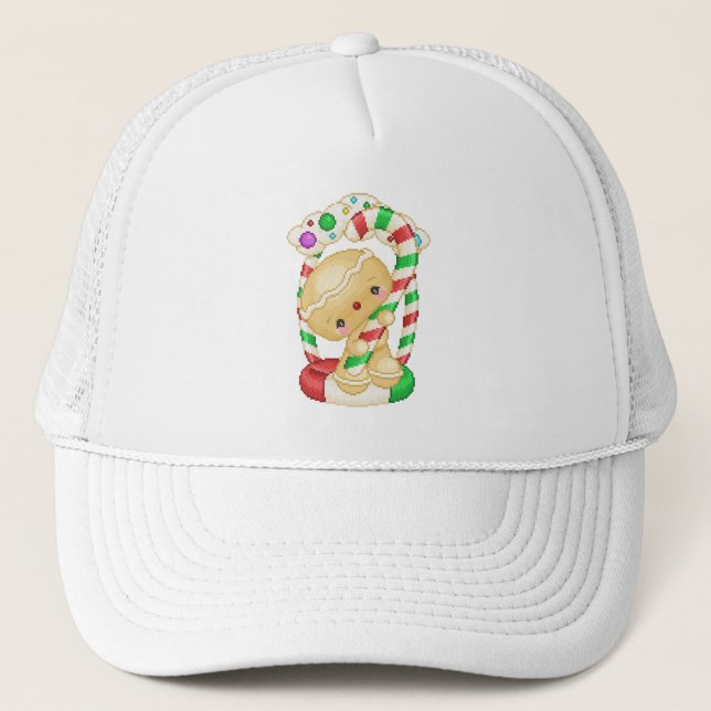 Casquette Poupée de pain d'épices Peppermenthe Pixel Art (Devant)