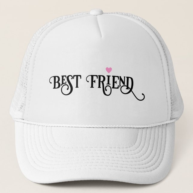 Casquette Pour le meilleur ami Ornate Ecriture avec Coeur ro (Devant)