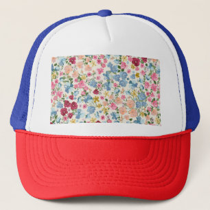 Casquette pré du milieu de l'été, motif plante en fleurs.