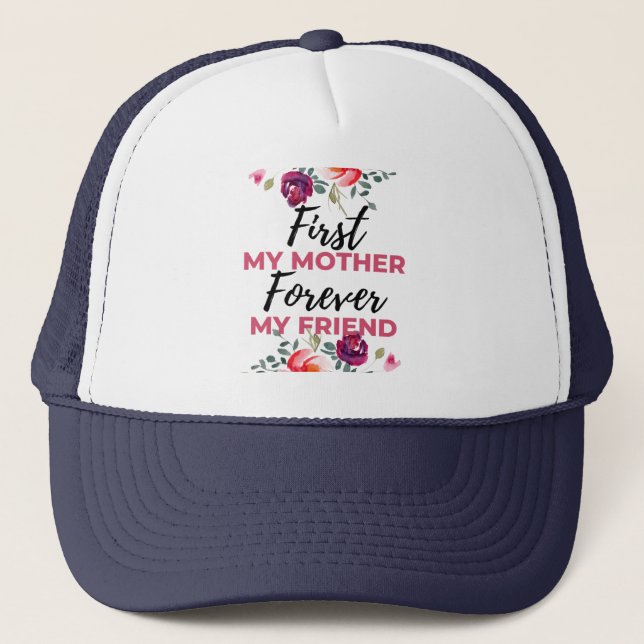 Casquette Première Ma mère pour toujours Mon ami noir (Devant)