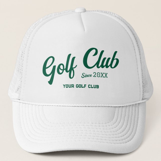 Casquette Preppy Green Golf Club Custom Crest Blanc (Devant)
