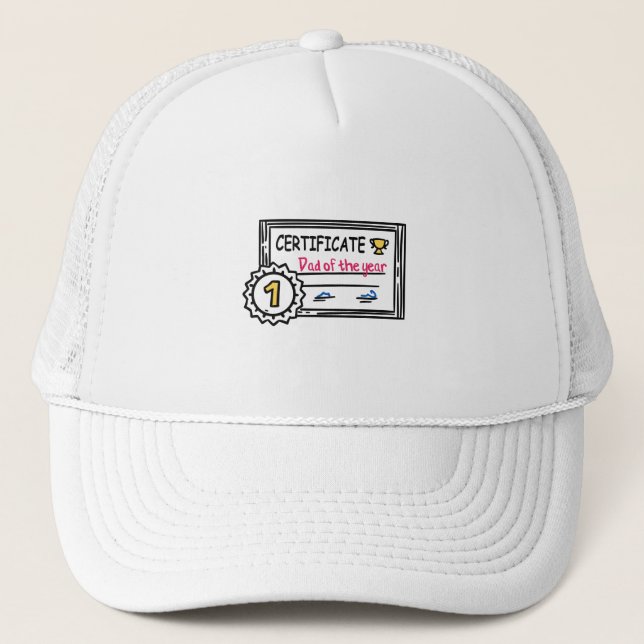 Casquette Prix de fête des pères du certificat papa de l'ann (Devant)