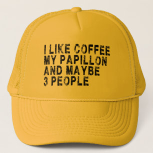 Casquette Propriétaire de chien Papillon Coffee Lover Drôle 