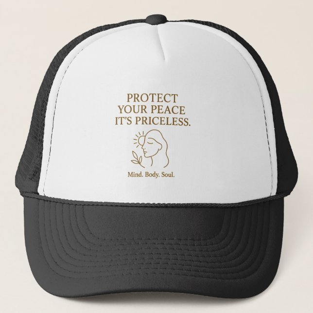 Casquette Protect Your Peace — Minimalist Self-Care Quote (Devant)