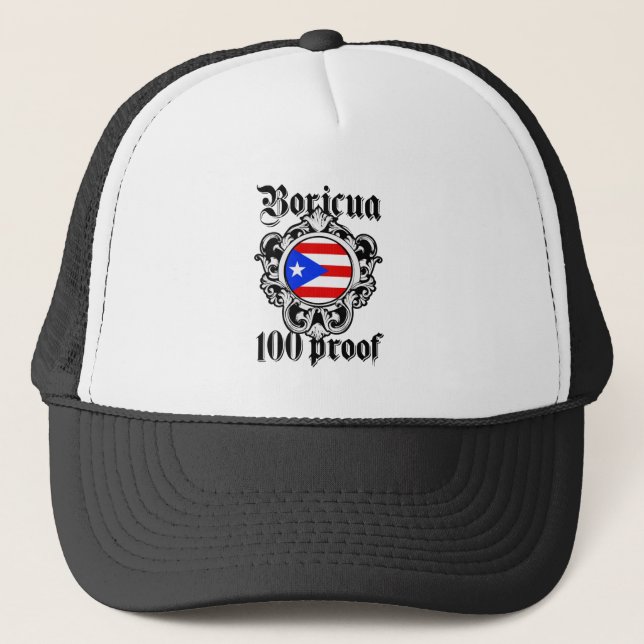 Casquette Puerto Rico Boricua 100 Proof Trucker Hat (Devant)
