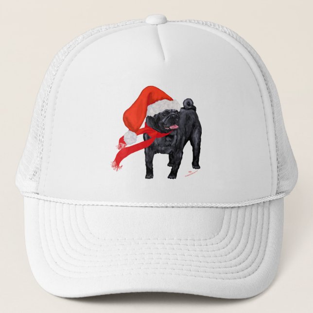 Casquette Pug l'aide du Père Noël (Devant)