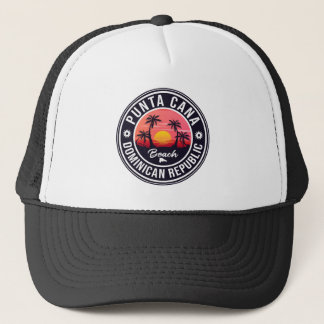 Casquette Punta Cana Dominicaine Palm Tree Retro Sunset