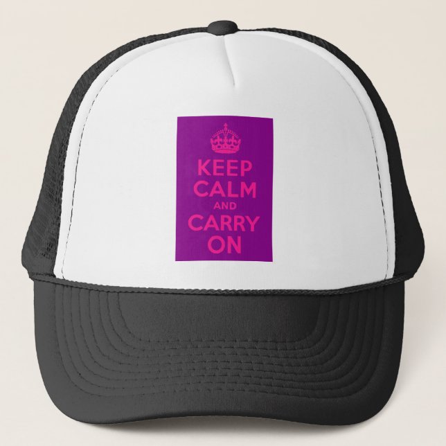 Casquette Purple et rose Calmez-vous et poursuivez (Devant)