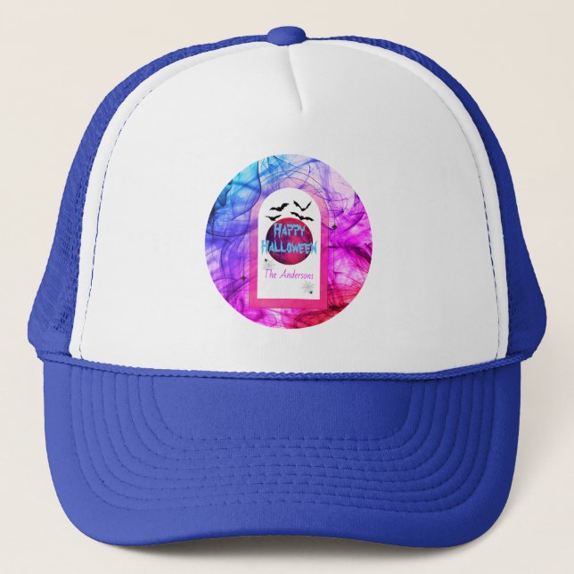 Casquette Purple Pink Bat Éffrayant Bat moderne Halloween he (Devant)