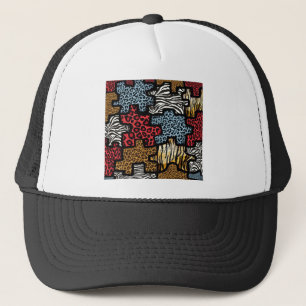 Casquette Puzzle Rockabilly Impression Animale RAB