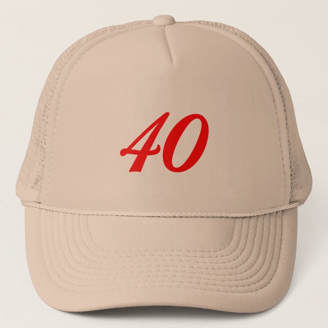Casquette Quarantième cadeaux d'anniversaire du numéro (Devant)