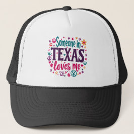 Casquette Quelqu'un au Texas M'aime - Art Hippie Retro Texas