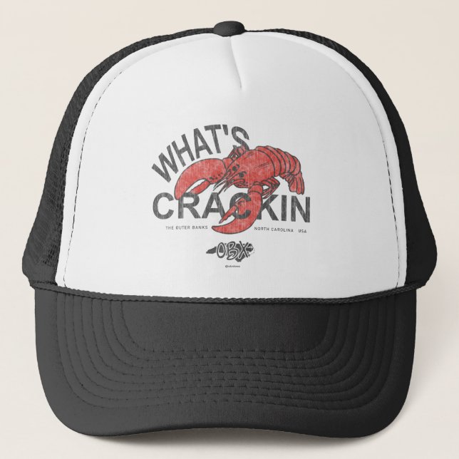 Casquette Qu'est-ce que Crackin Lobster Outer Banks NC OBX V (Devant)