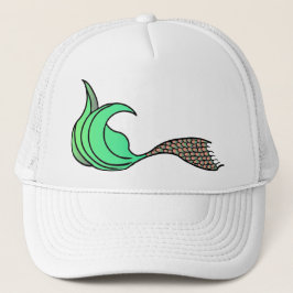 Casquette Queue de sirène verte et orange